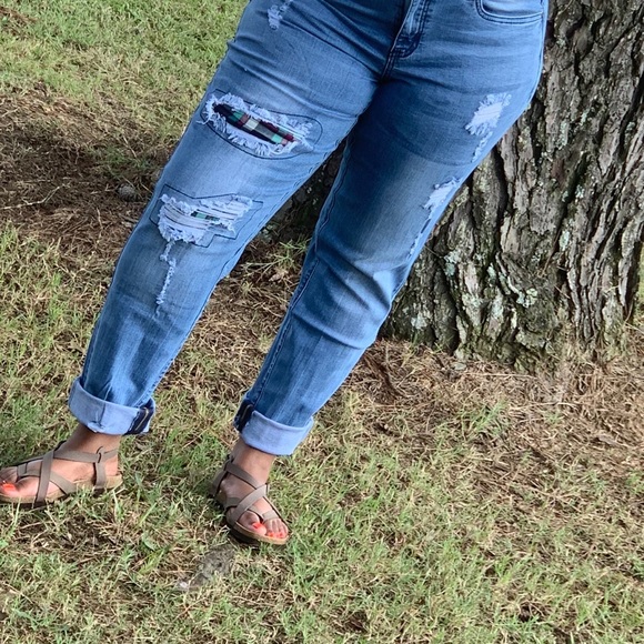 Zipper hem straight leg jeans - Picture 2 of 3